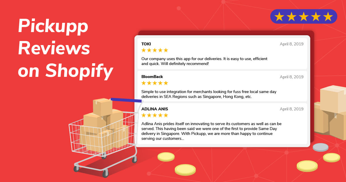 Pickupp App 5 Star Reviews on Shopify